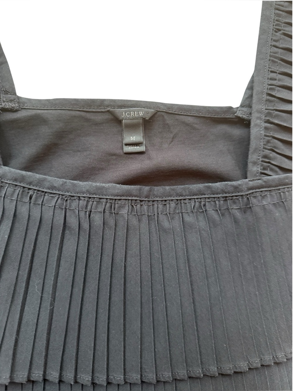 J. Crew Tiered Pleated Tank Top Blouse Preppy Boxy Size Medium - Picture 5 of 7